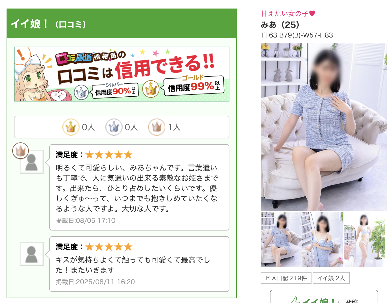 匿名様の口コミ内容
