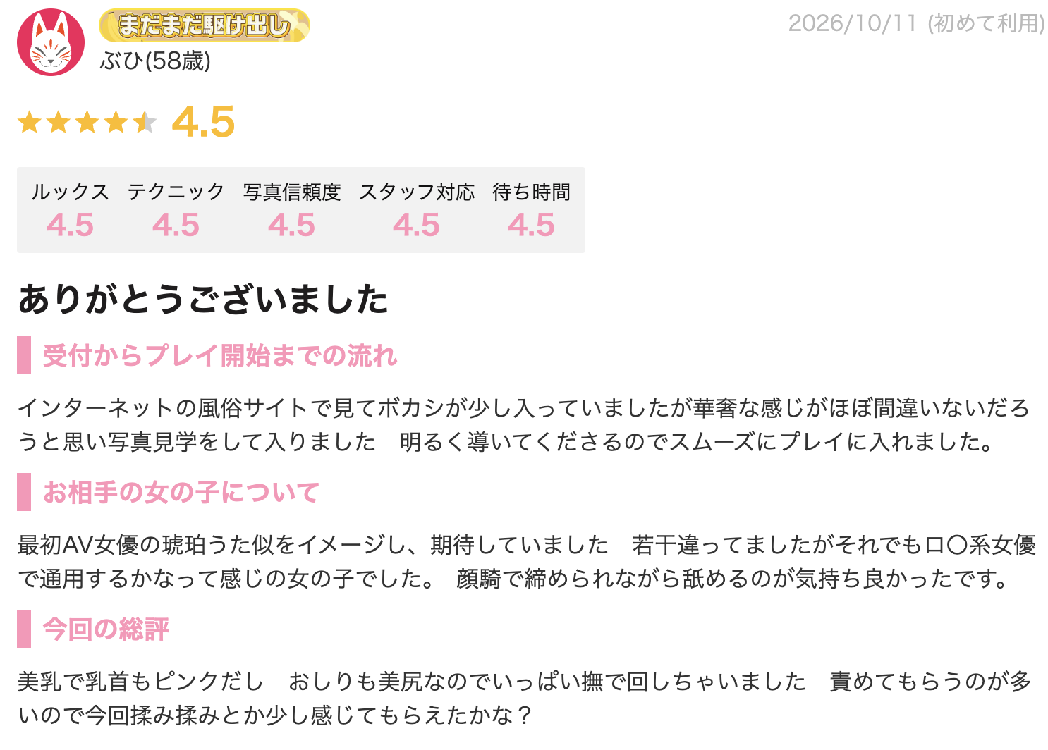 ぶひ様の口コミ内容
